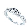 Image 1 : 925 Sterling Silver White 0.10CTW DIAMOND HEART RING