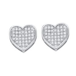 10KT White Gold 0.25CTW DIAMOND HEART EARRINGS