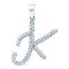 Image 1 : 10KT White Gold 0.16CTW-DIAMOND INITIAL-K PENDANT