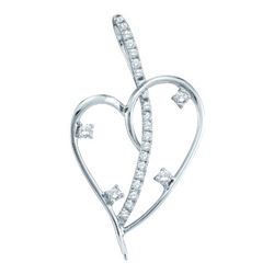 14KT White Gold 0.20CTW DIAMOND LADIES FASHION HEART PE