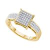 Image 1 : 925 Sterling Silver Yellow 0.18CTW DIAMOND MICRO PAVE R