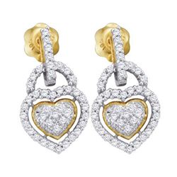 10KT Yellow Gold 0.30CTW DIAMOND MICRO PAVE EARRINGS