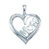 Image 1 : 10KT White Gold 0.08CTW DIAMOND HEART PENDANT