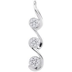 10KT White Gold 0.06CTW DIAMOND MICRO-PAVE PENDANT