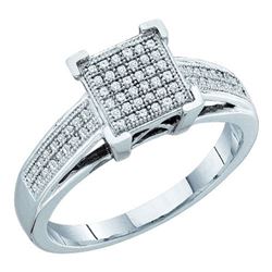 10KT White Gold 0.20CTW DIAMOND MICRO PAVE RING
