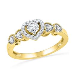 10K Yellow-gold 0.20CTW DIAMOND FASHION HEART RING