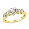 Image 1 : 10K Yellow-gold 0.20CTW DIAMOND FASHION HEART RING
