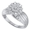 Image 1 : 10KT White Gold 0.20CTW DIAMOND CLUSTER RING