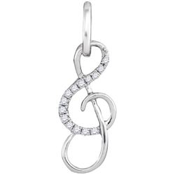 10KT White Gold 0.10CTW DIAMOND FASHION PENDANT