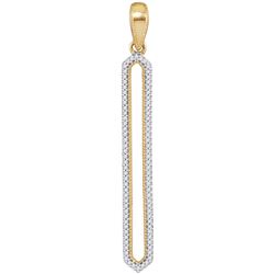 10kt Yellow Gold Womens Round Diamond Vertical Narrow O