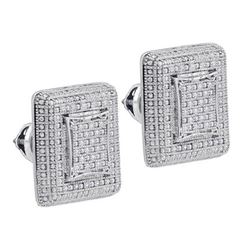 925 Sterling Silver White 0.23CTW DIAMOND MICRO-PAVE EA