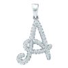 Image 1 : 10KT White Gold 0.17CTW-DIAMOND INITIAL-A PENDANT