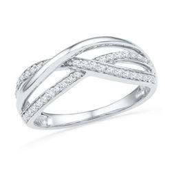 10KT White Gold Two Tone 0.20CTW DIAMOND FASHION BAND