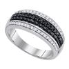 Image 1 : 10K White-gold 0.50CTW BLACK DIAMOND MICRO-PAVE RING