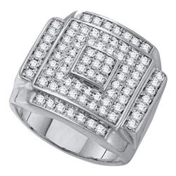 10KT White Gold 0.25CTW DIAMOND CLUSTER BRIDAL SET