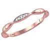Image 1 : 10kt Rose Gold Womens Round Diamond Contour Stackable B