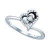 Image 1 : 10KT White Gold 0.11CT DIAMOND HEART RING