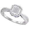 Image 1 : 10KT White Gold 0.10CTW DIAMOND MICRO-PAVE RING