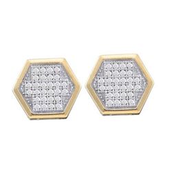 10KT Yellow Gold 0.20CTW DIAMOND MICRO PAVE EARRINGS