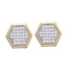 Image 1 : 10KT Yellow Gold 0.20CTW DIAMOND MICRO PAVE EARRINGS