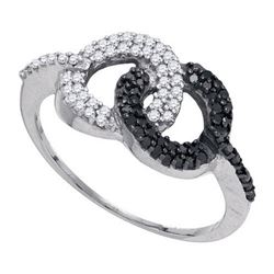 10K White-gold 0.33CTW BLACK DIAMOND MICRO-PAVE RING