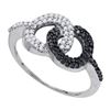 Image 1 : 10K White-gold 0.33CTW BLACK DIAMOND MICRO-PAVE RING