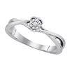 Image 1 : 925 Sterling Silver White 0.07CTW DIAMOND FASHION RING
