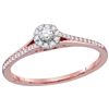 Image 1 : 10kt Rose Gold Womens Round Natural Diamond Solitaire B