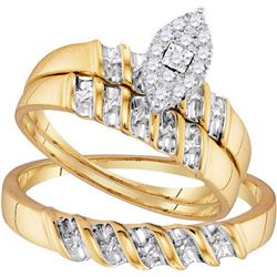 10K Yellow-gold 0.14CTW DIAMOND FASHION TRIO-SET