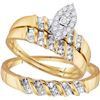 Image 1 : 10K Yellow-gold 0.14CTW DIAMOND FASHION TRIO-SET