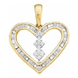 10KT Yellow Gold 0.15CTW DIAMOND LADIES HEART PENDANT