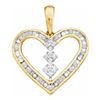 Image 1 : 10KT Yellow Gold 0.15CTW DIAMOND LADIES HEART PENDANT