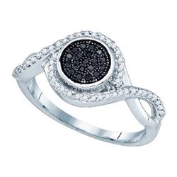 10KT White Gold 0.20CTW BLACK DIAMOND MICRO-PAVE RING