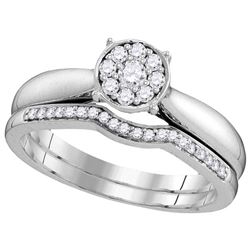 10kt White Gold Womens Round Diamond Bridal Wedding Eng