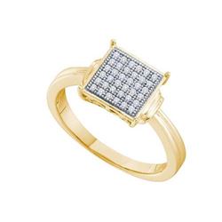 10K Yellow-gold 0.10CT DIAMOND MICRO PAVE RING