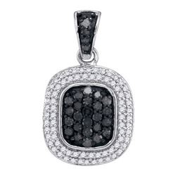 10KT White Gold 0.50CTW DIAMOND MICRO-PAVE PENDANT