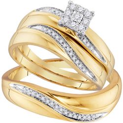 10K Yellow-gold 0.22CTW DIAMOND FASHION TRIO SET