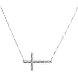 10KT White Gold 0.10CTW DIAMOND FASHION NECKLACE