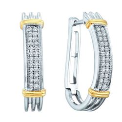925 Sterling Silver White 0.15CTW DIAMOND MICROPAVE HOO