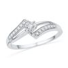 Image 1 : 10KT White Gold 0.10CTW DIAMOND FASHION RING