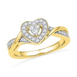 10K Yellow-gold 0.25CTW DIAMOND FASHION RING