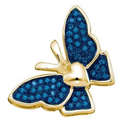 14K Yellow-gold 0.16CT DIAMOND BUTTERFLY PENDANT