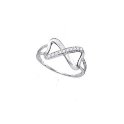 Sterling Silver Womens Round Diamond Infinity Fashion B