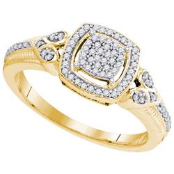 10K Yellow-gold 0.20CTW-Diamond MICRO-PAVE RING