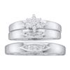 Image 1 : 10KT White Gold 0.10CTW DIAMOND CLUSTER TRIO SET