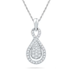 10KT White Gold 0.33CTW DIAMOND FASHION PENDANT