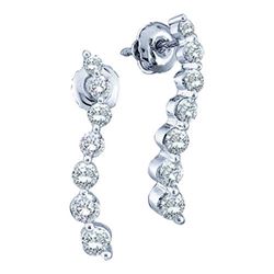 10KT White Gold 0.25CTW DIAMOND JOURNEY EARRING