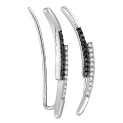 Sterling Silver Womens Round Black Colored Diamond Slen