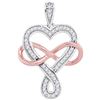 Image 1 : 10KT White Gold Two Tone 0.12CTW-Diamond HEART PENDANT