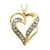Image 1 : 925 Sterling Silver Yellow 0.05CTW DIAMOND HEART LADIES